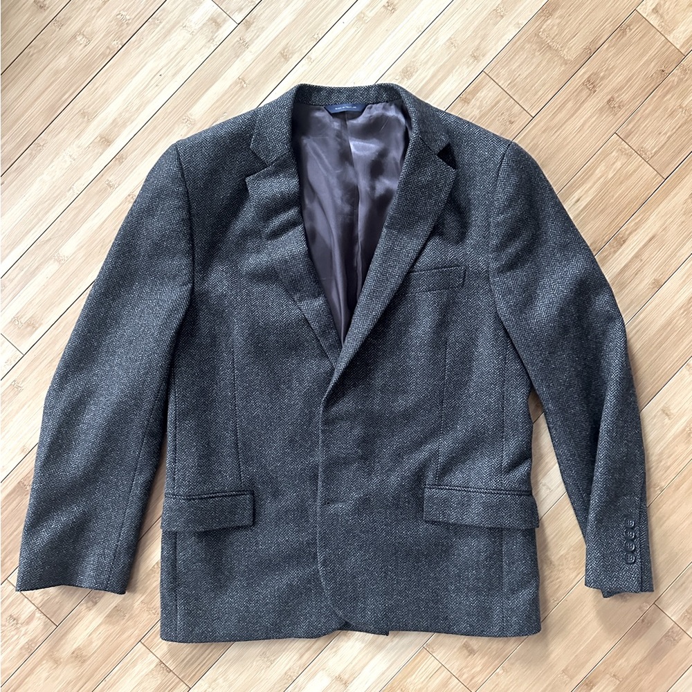 44 R Brooks Brothers Regent Fit " Brooks Tweed " Brown Herringbone 3/2 Roll